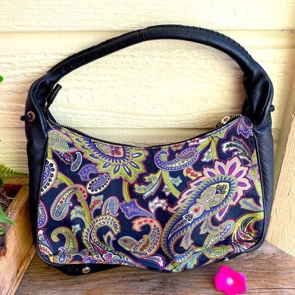 👜TALBOTS MULI COLORED FLORAL PATTERN SHOULDER BAG/PURSE. Great condition. - Picture 2 of 7